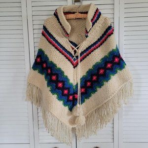 American Vintage no Tag crochet/knit poncho size xsmall/small